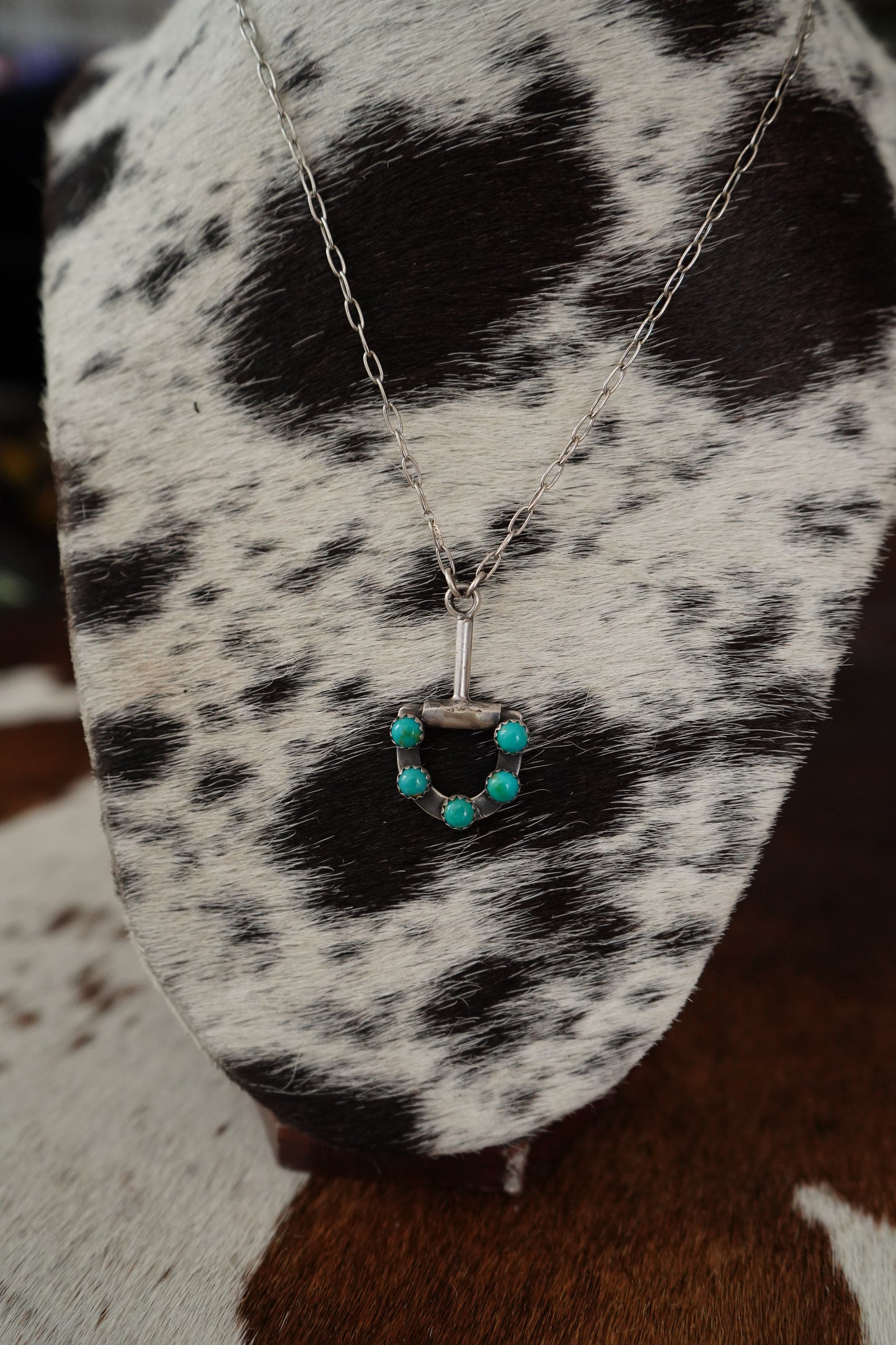 5 Stone Turquoise Snaffle Bit Necklace
