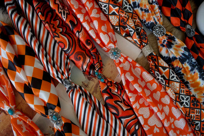 Orange & White Hearts Wild Rag