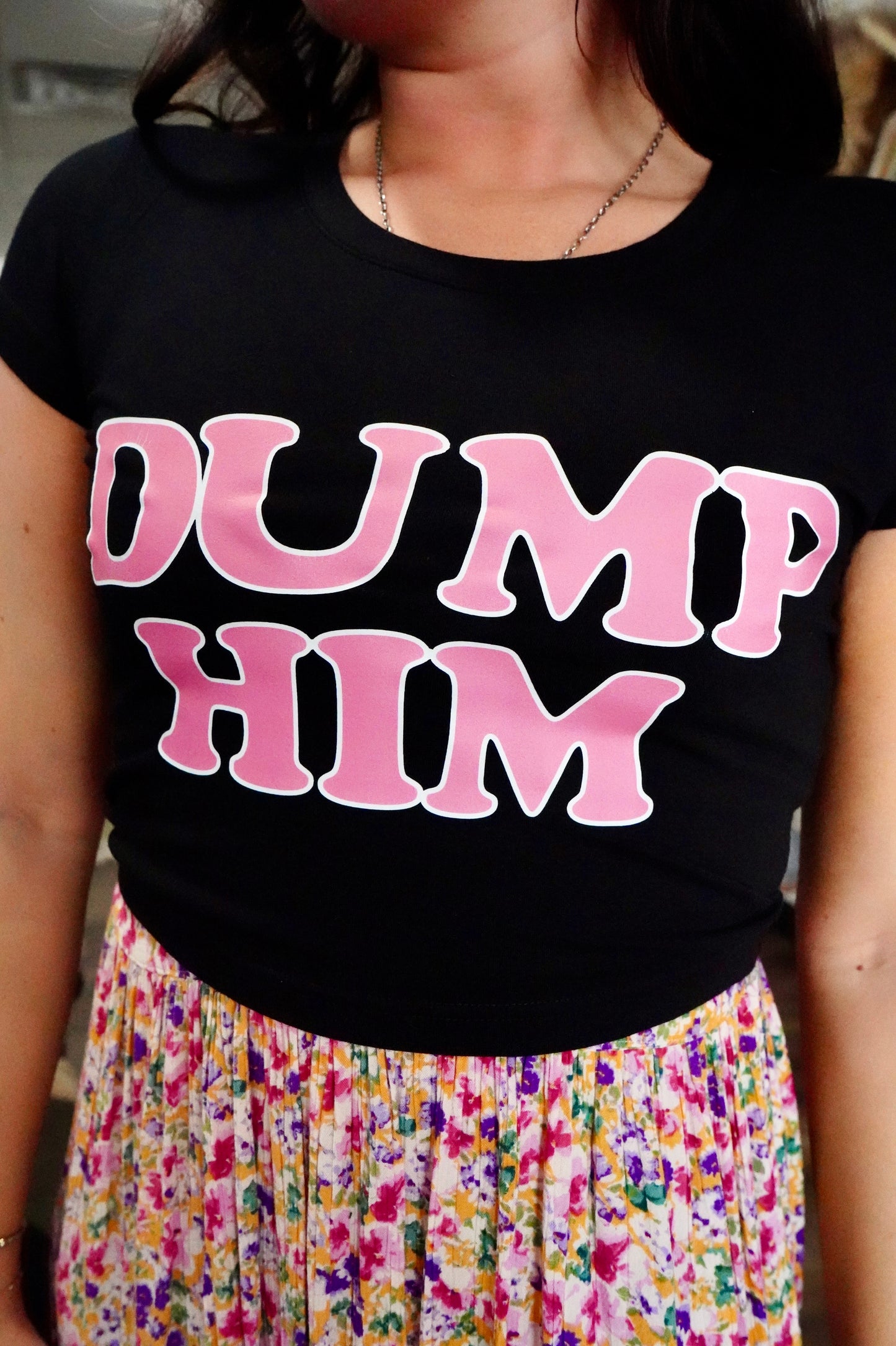 Dump Him Black Cropped Tee