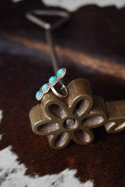 4 Stone Turquoise Ring - Sz 10