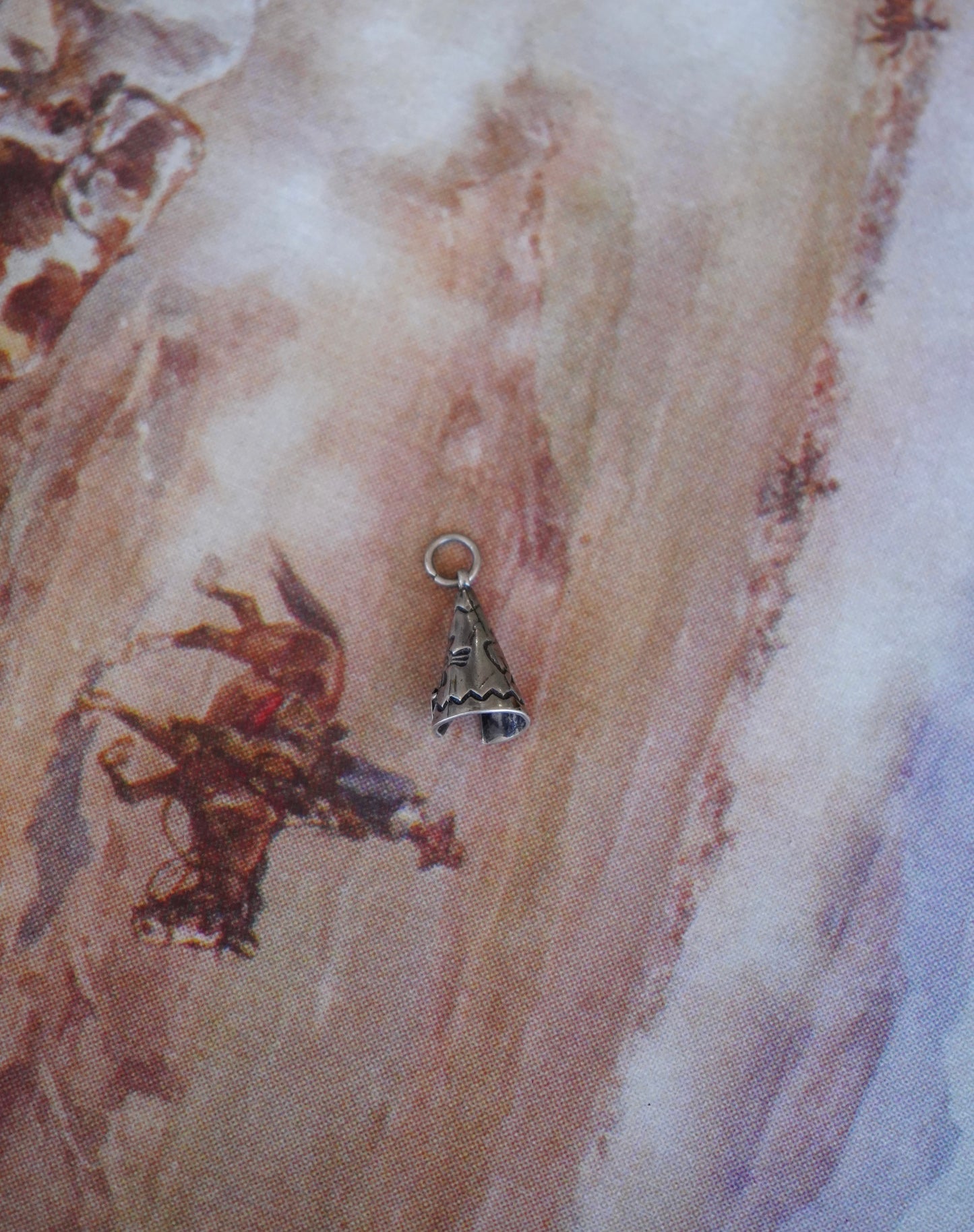Vintage Stamped Teepee Pendant
