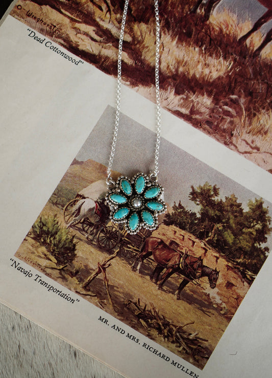 Turquoise Flower Necklace
