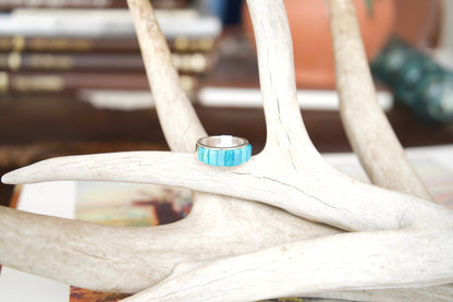 Turquoise Rectangle Bar Rings