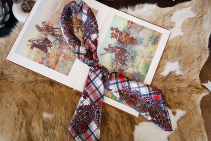 Red Plaid Paisley DS Wild Rag