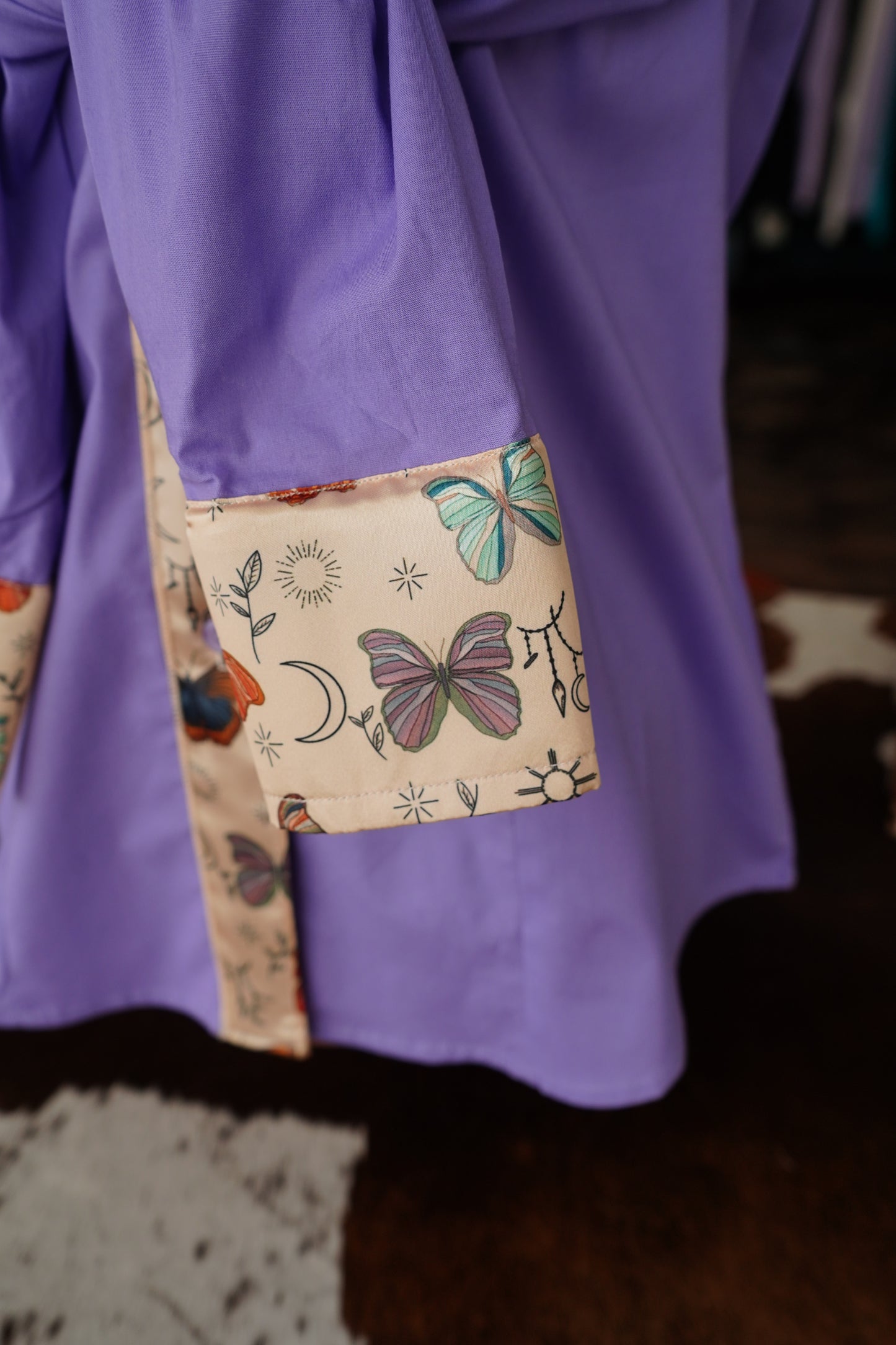 XL - Holly on Lavender Cotton Button Down