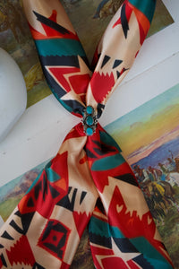 Red & Teal Tribal Wild Rag