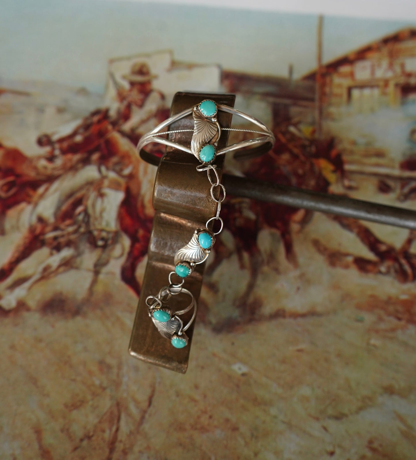 Turquoise 6 Stone Lariat - Sz 7.5