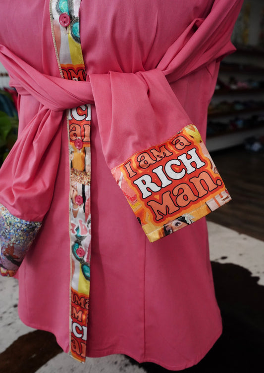 L - Richman on Hot Coral Cotton Button Down