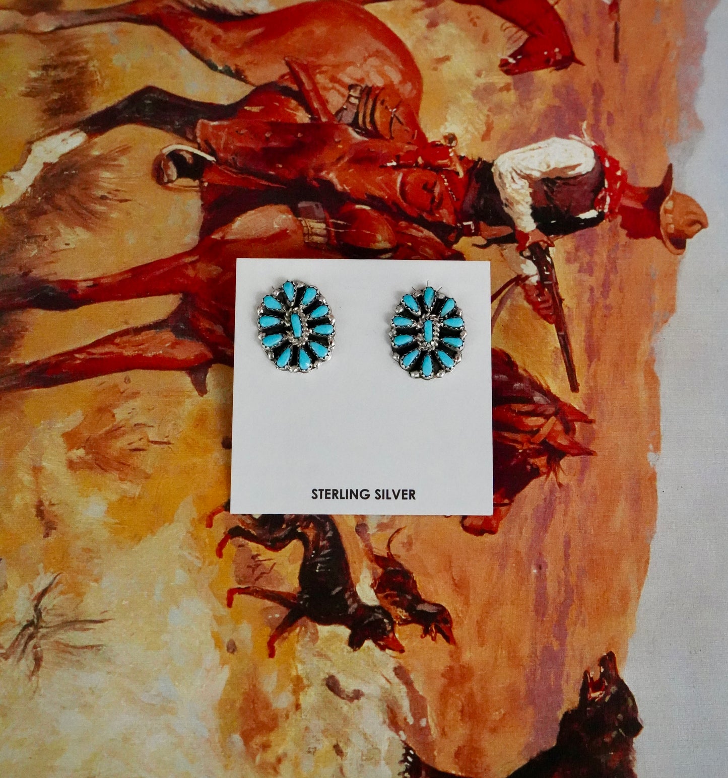Milton James Turquoise Cluster Stud Earrings