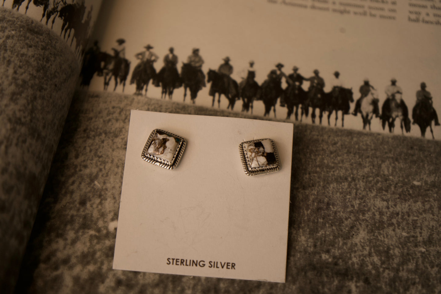 Square Turquoise Stud Earrings