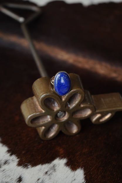 Oval Blue Lapis Ring - Sz 9
