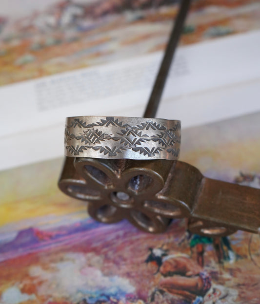Kabe Martinez Stamped Sterling Silver Cuff