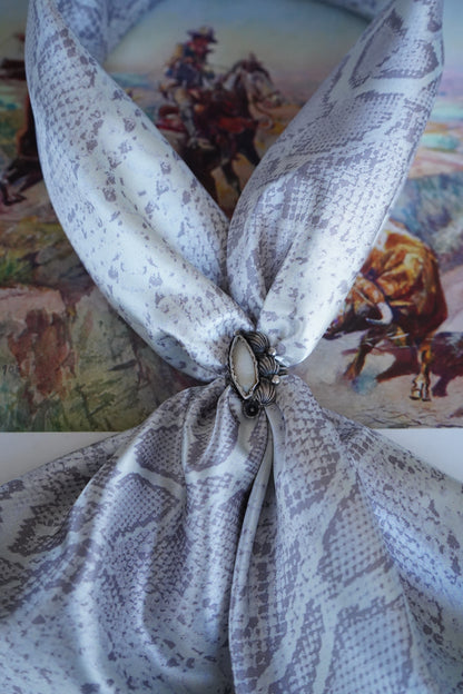 Beige Snakeskin Wild Rag