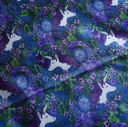KIDS - Purple Unicorn Floral Wild Rag