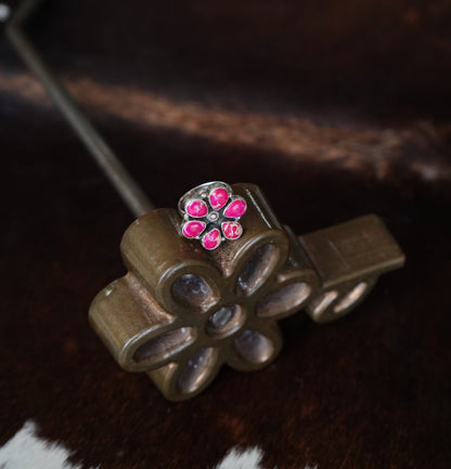 Pink Sea Sediment Jasper Flower Rings