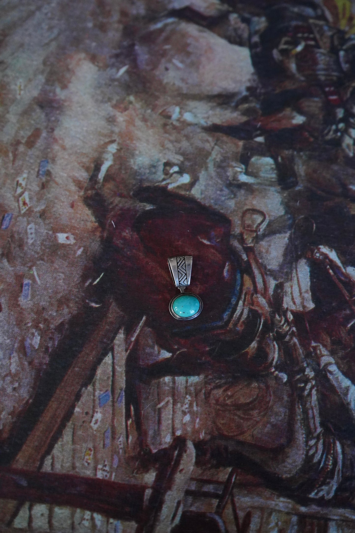 Vintage Dainty Turquoise w/ Bison Back Pendant