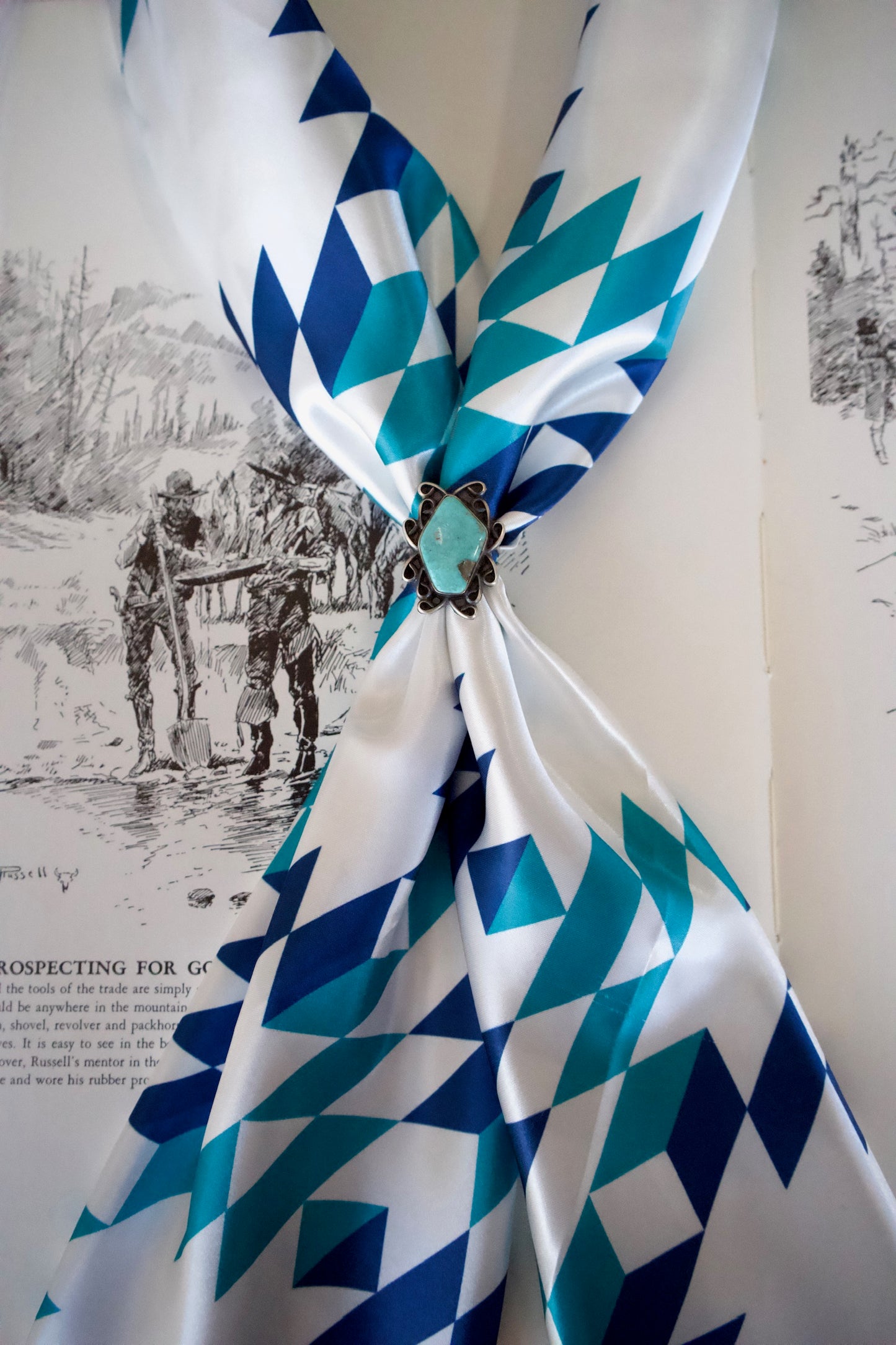Teal, Blue, and White Aztec Rag