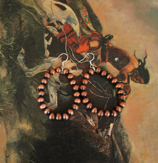 6mm Copper Pearl Fishhook Earrings