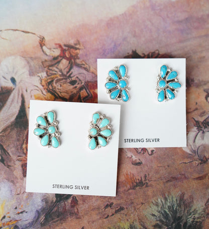 Alicia Wilson Turquoise Half Cluster Stud Earrings