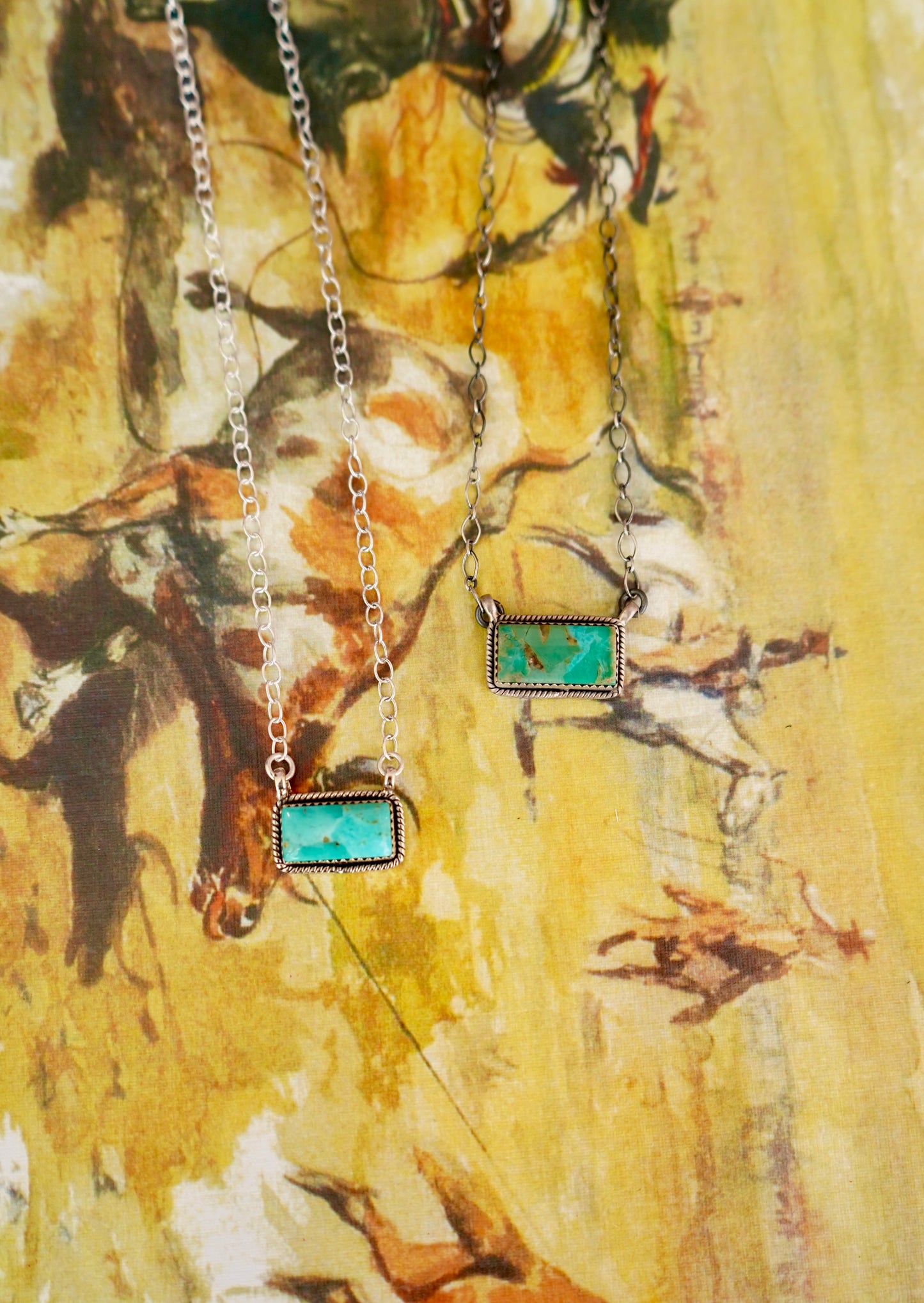 Dainty Turquoise Bar Necklaces