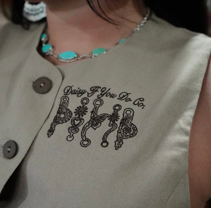Daisy Spade Button Down Vest