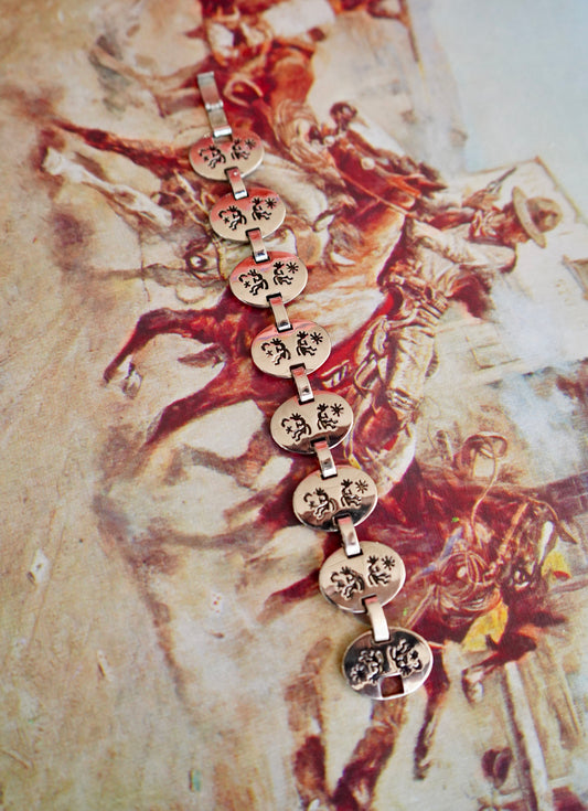 Vintage Stamped Kokopelli Bracelet