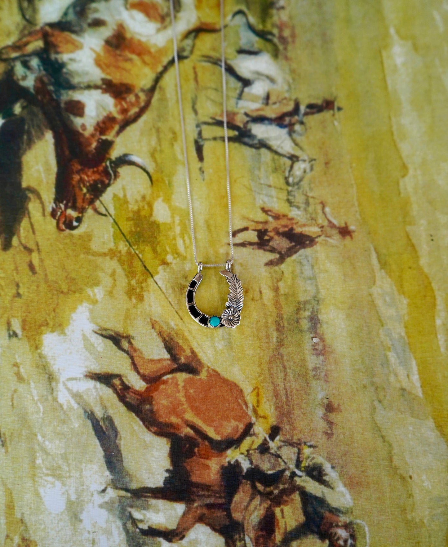 Suzanna Johnson Turquoise Horseshoe Necklace