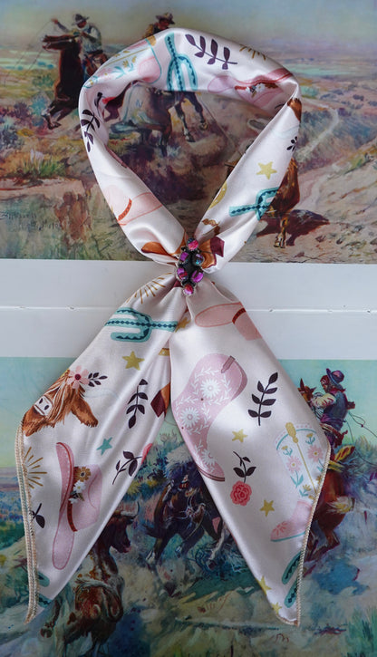 KIDS - Watercolor Boots & Highlanders Wild Rag