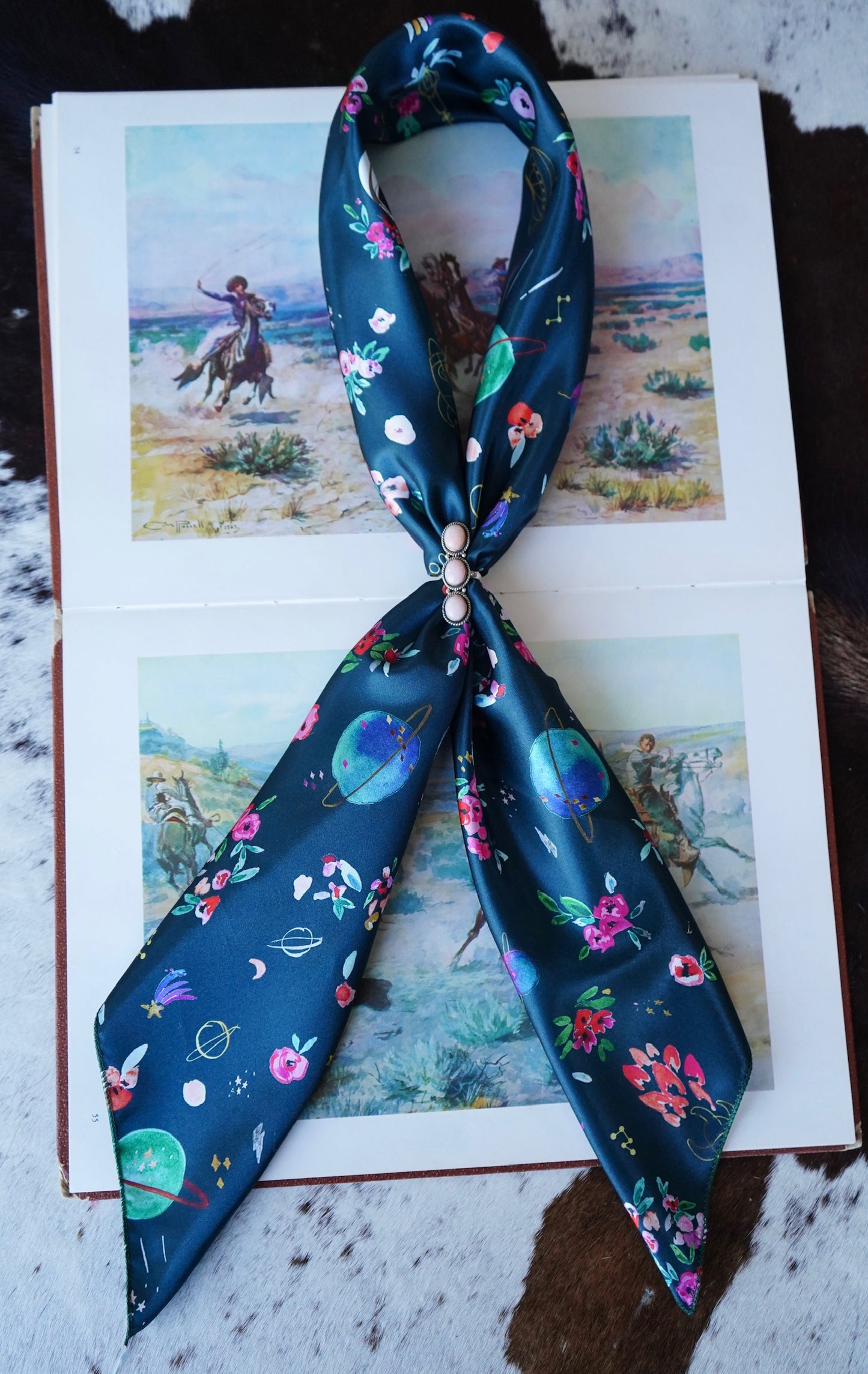 Forest Green Space Girl Wild Rag