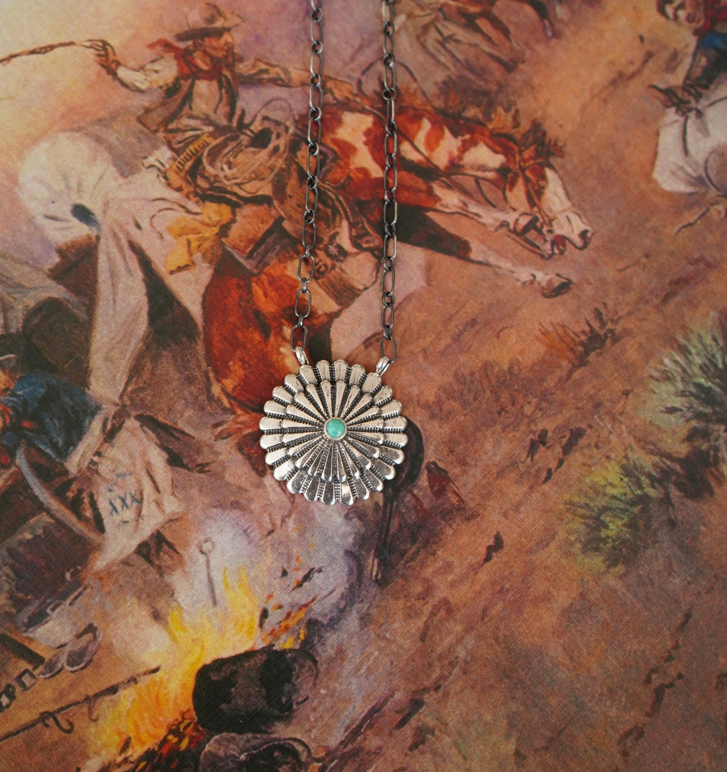 Sheldon Mariano Turquoise Concho Necklace