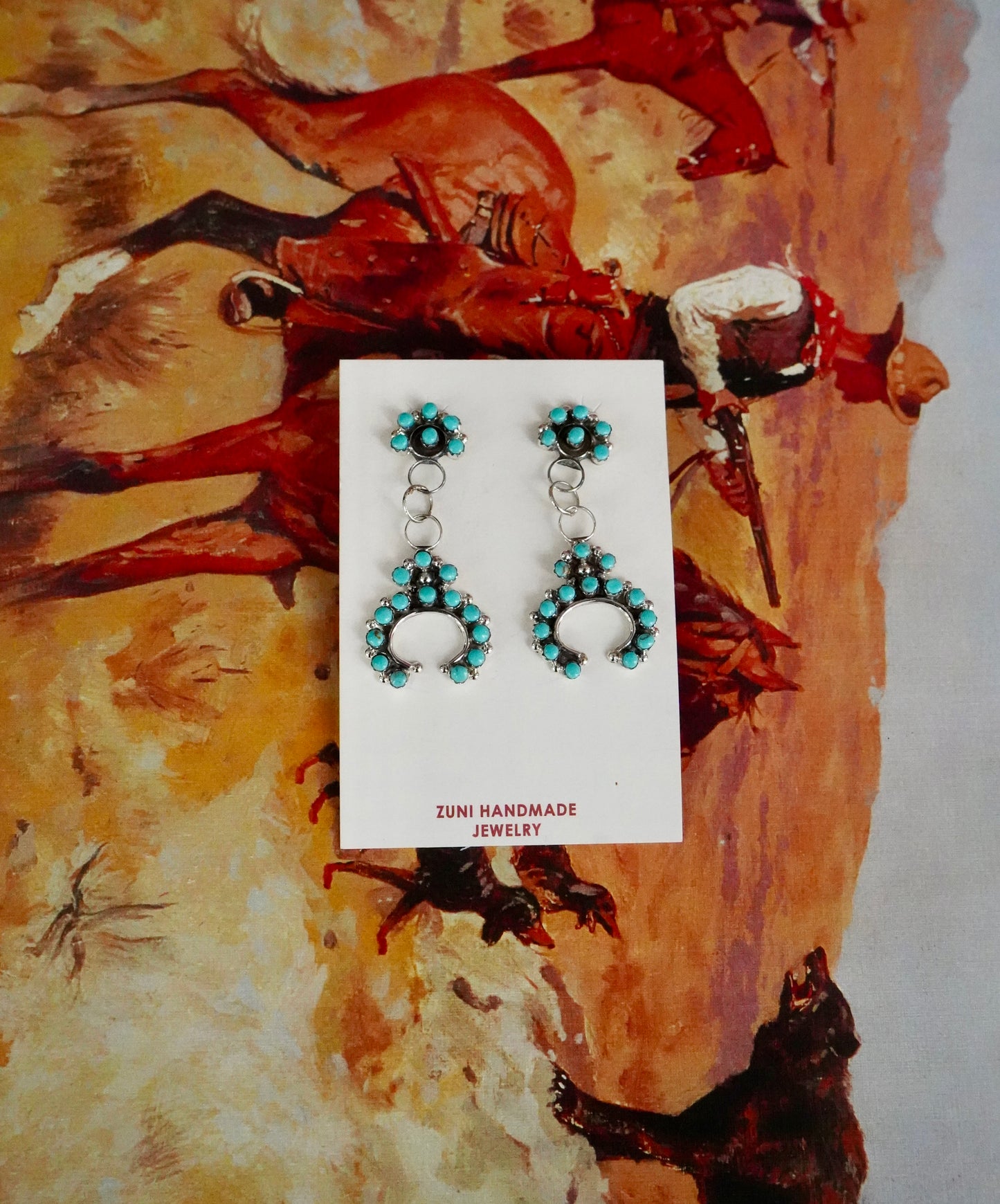 Joanne Cheama Dangly Turquoise Naja Stud Earrings