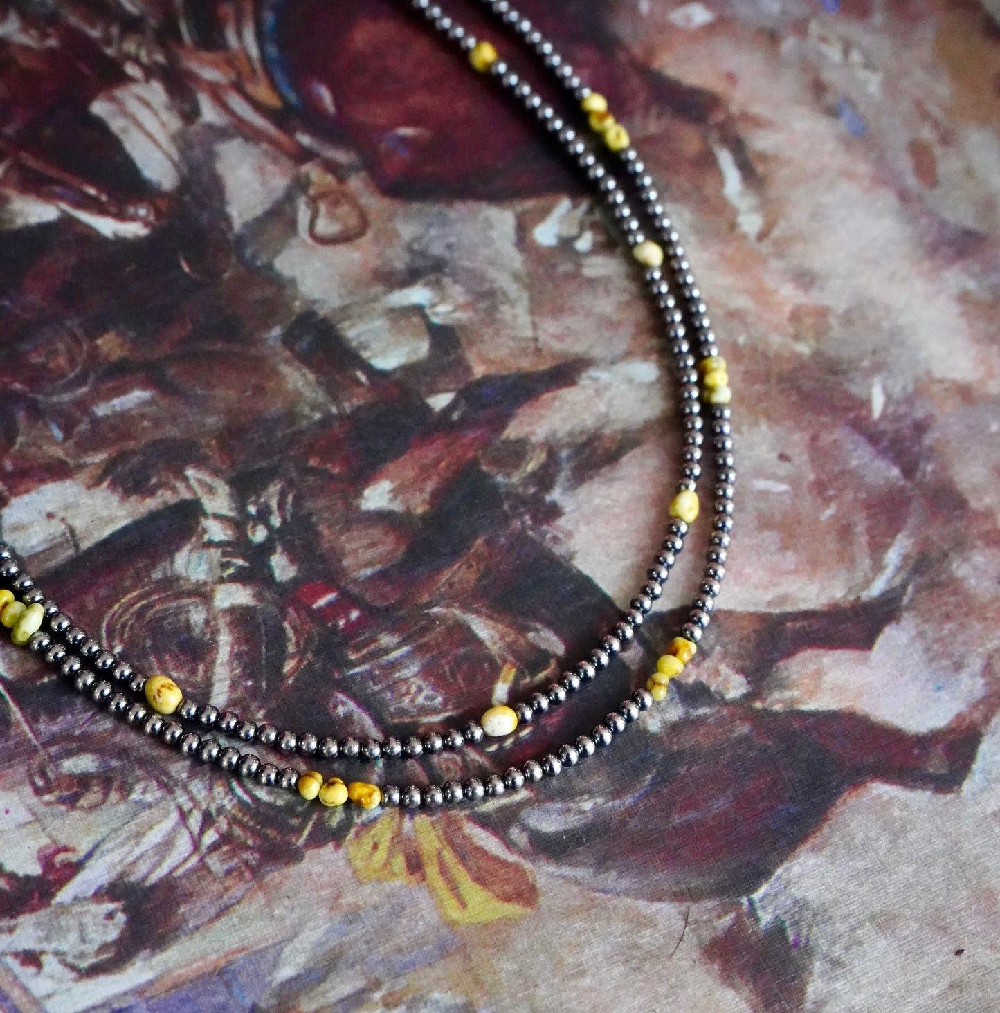 Sterling Silver Pearls w/ Bumblebee Jasper Necklaces