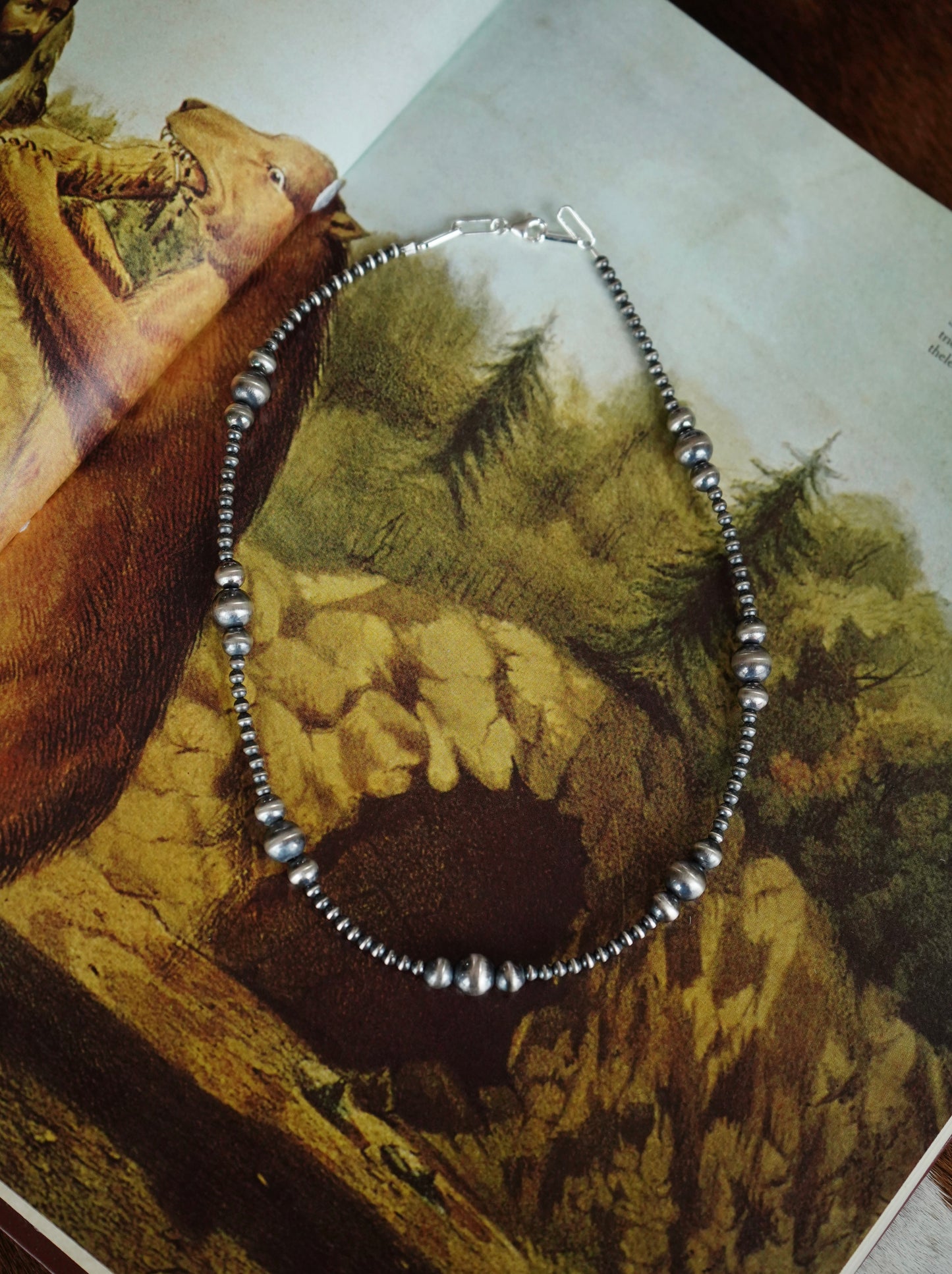 Sterling Silver Navajo Pearl Necklace - 16”