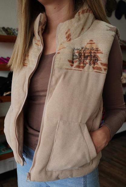 Daisy Spade Taupe Aztec Vest