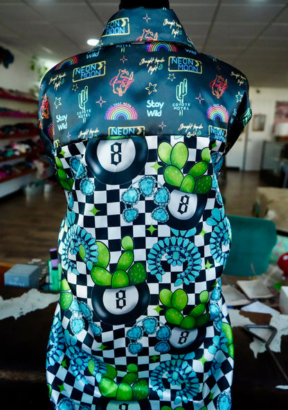 Daisy Original Checkered Cactus 8Balls w/ Neon Moon Button Down - Size 22