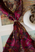 Load image into Gallery viewer, Purple &amp; Cream Paisley DS Wild Rag