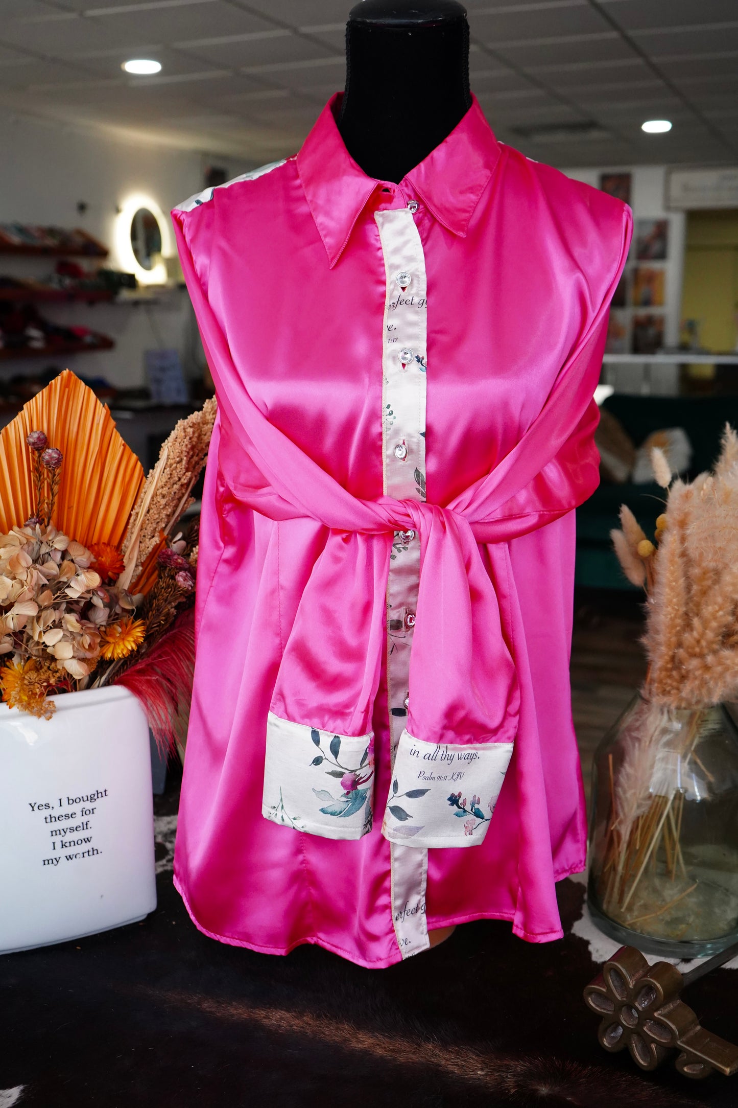 2XL - Hot Pink w/ Tan Verses Button Down
