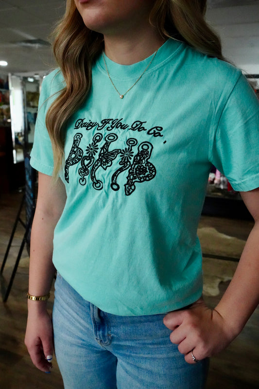 Daisy Spade Embroidered Comfort Color T-Shirt
