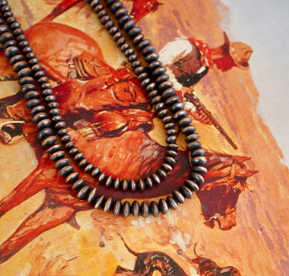Copper Saucer Pearl Necklaces - 20” 8MM