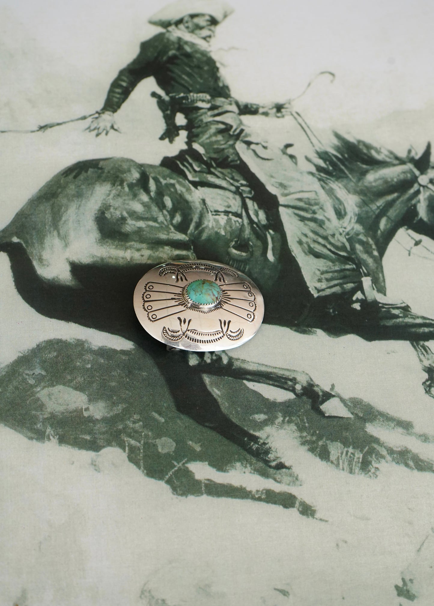 Joan Begay Navajo Handmade Royston Turquoise Belt Buckle