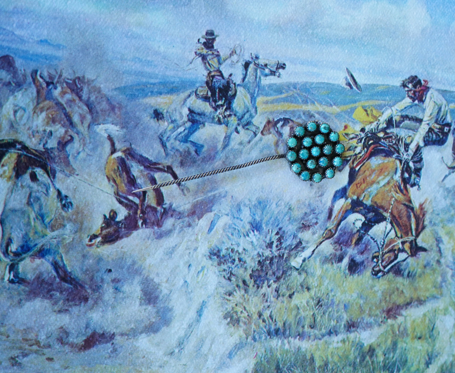 Turquoise Cluster Pin