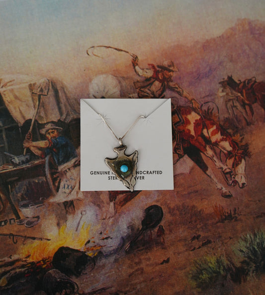 Cynthia & Tanya Yazzie Turquoise Arrowhead Necklace