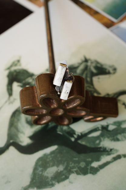 Tia Long Double Bar White Buffalo Rings - Adj