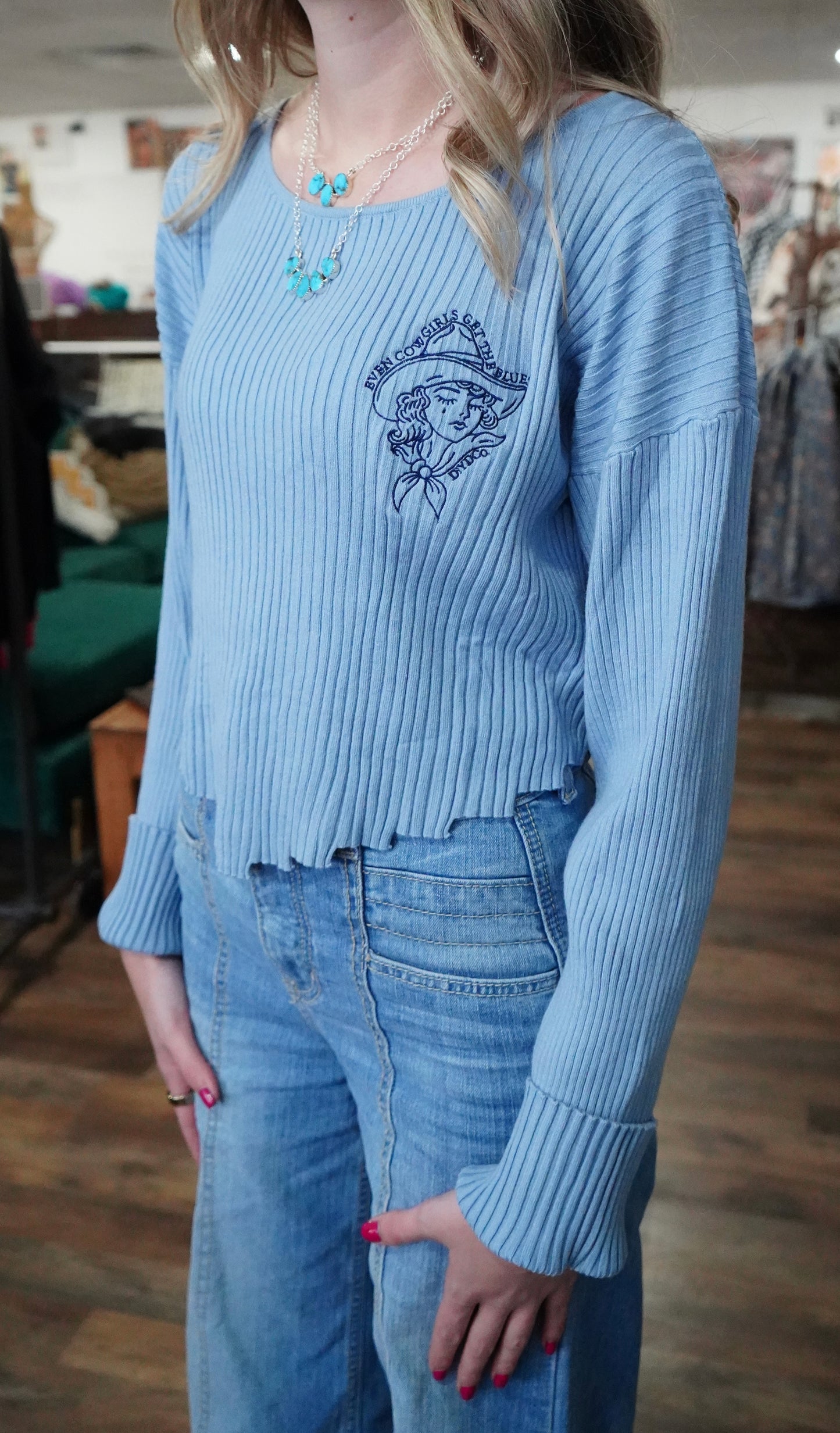 Cowgirls Cry Cropped Sweater