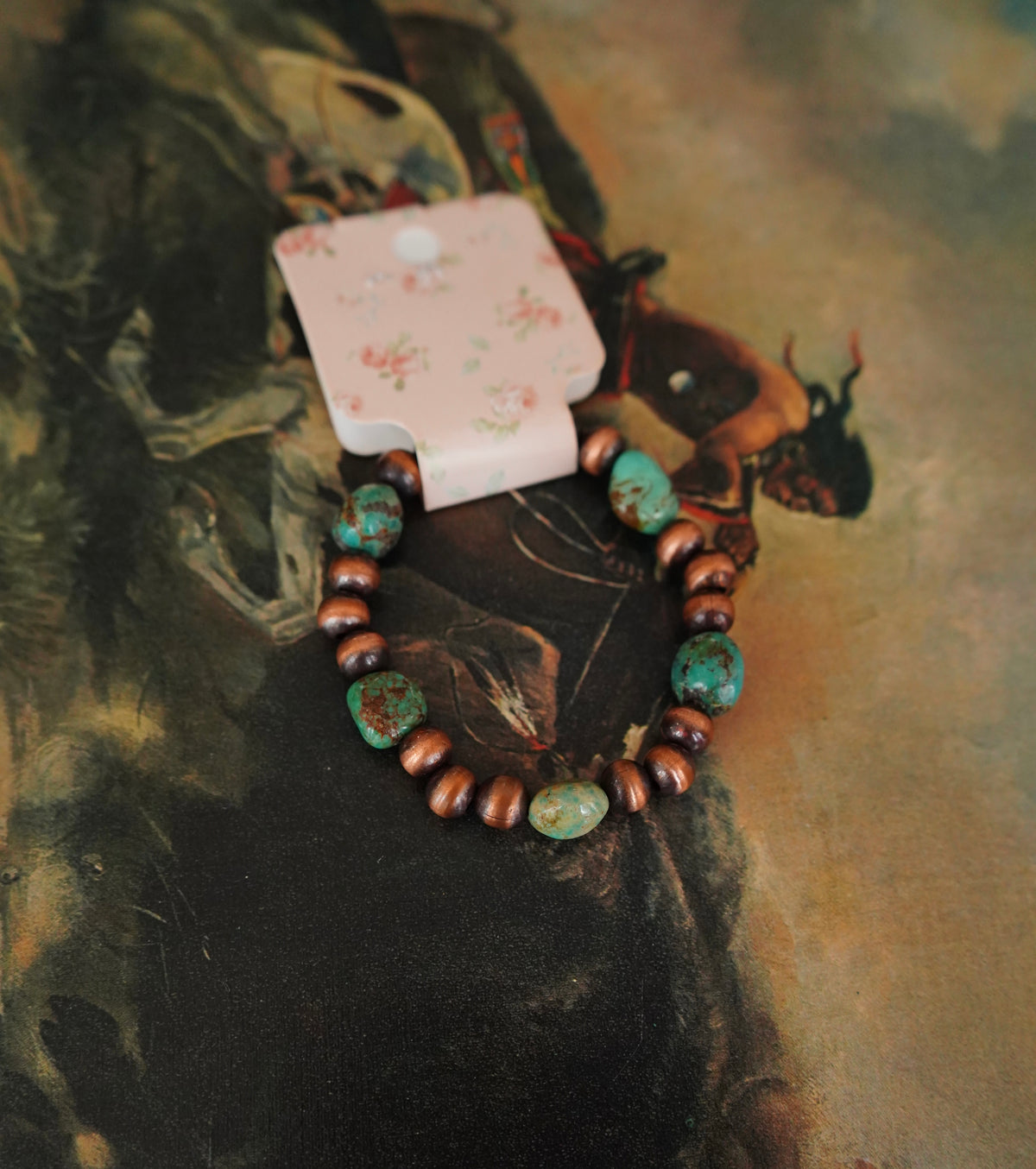 Copper Pearl Stretchy Bracelets