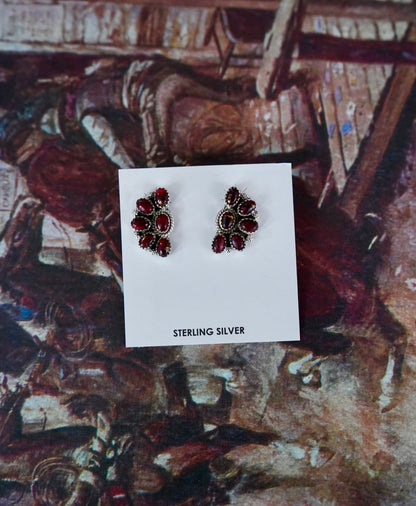 Half Cluster Stud Earrings