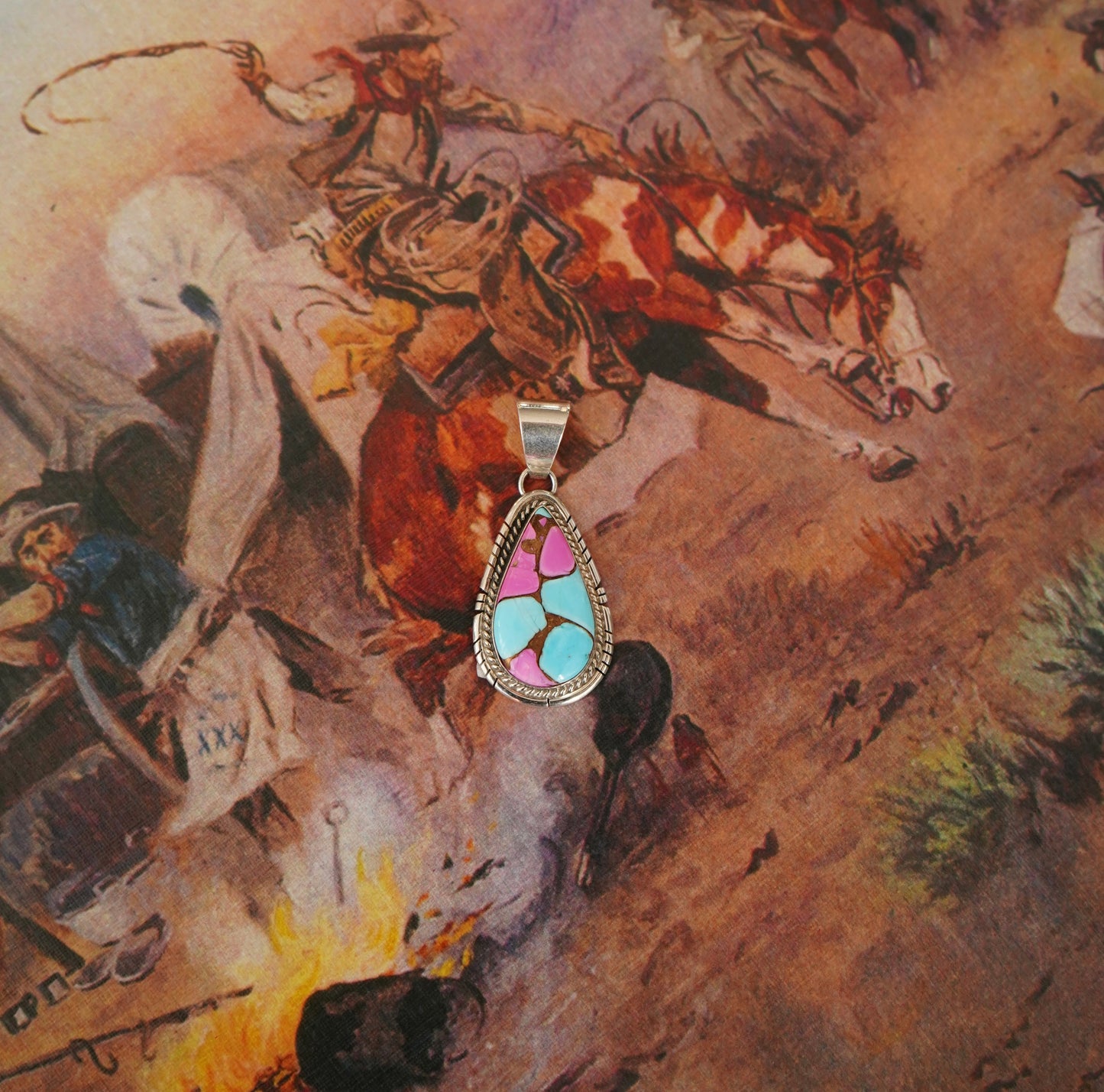 Dave Skeets Cotton Candy Teardrop Pendant