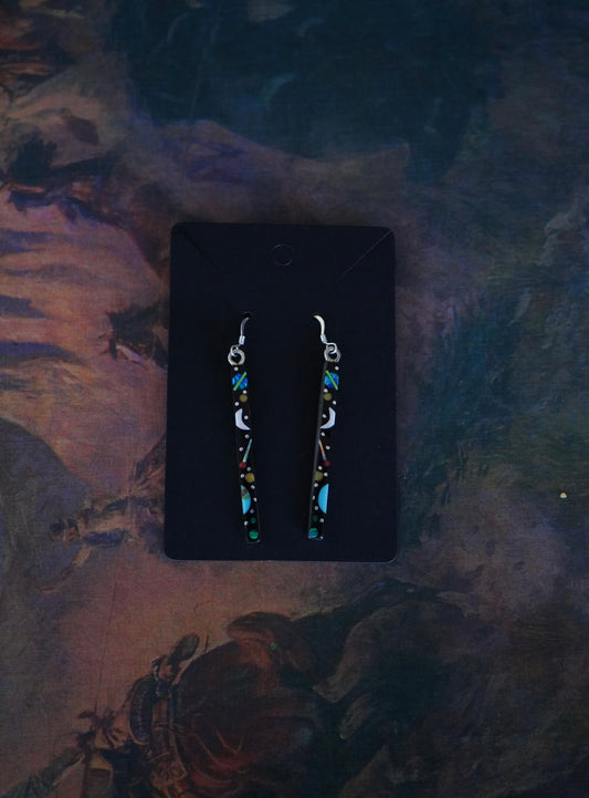 Inlay Space Cadet Fish Hook Earrings