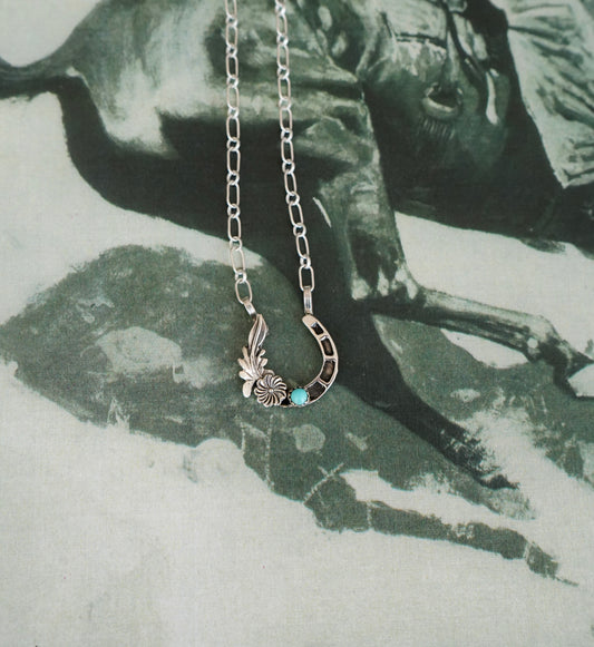 Suzanna Johnson Kingman Turquoise Horse Shoe Necklace