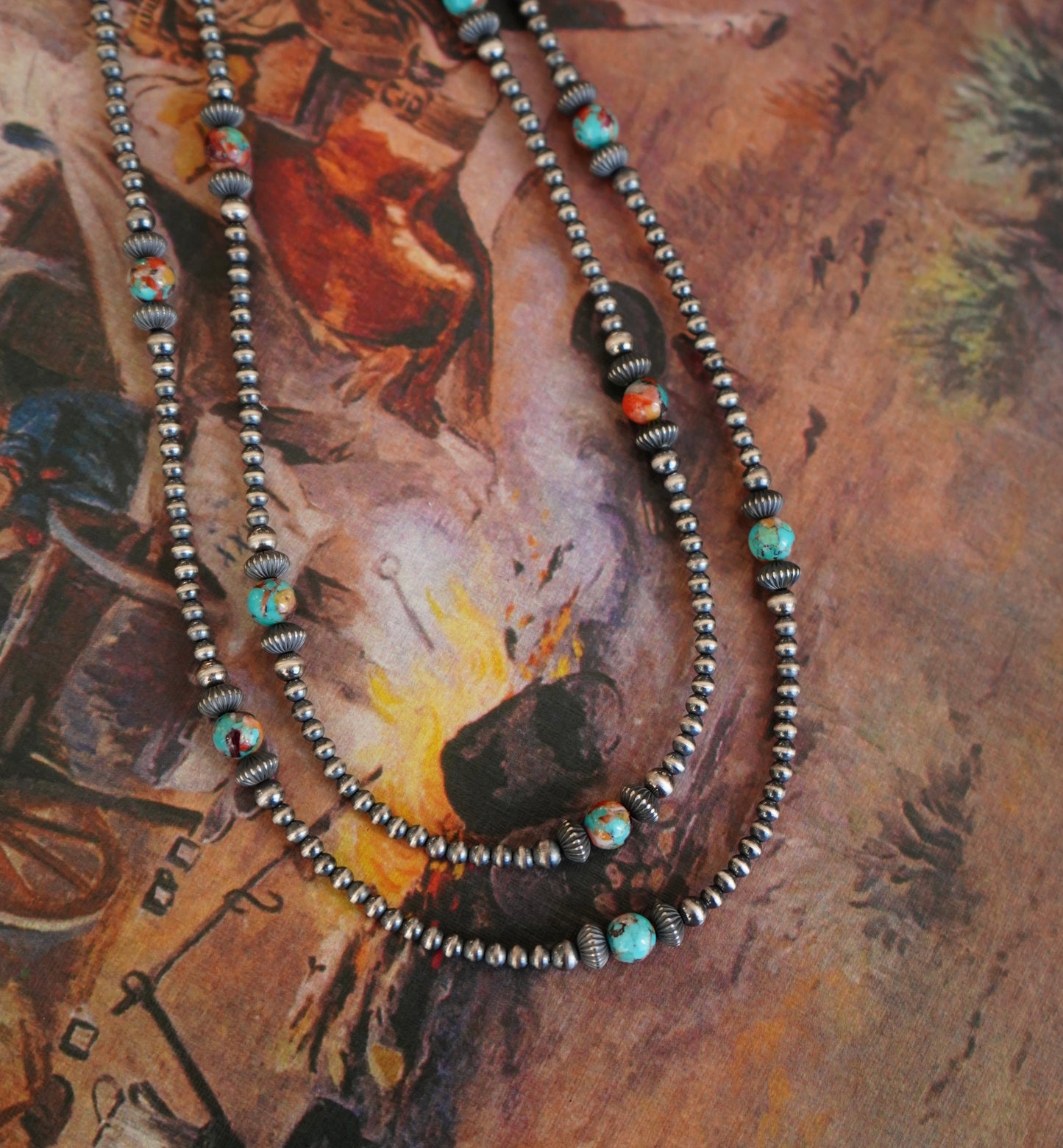 Sterling Silver Saucer Pearls w/ Dahlia Beads Necklaces